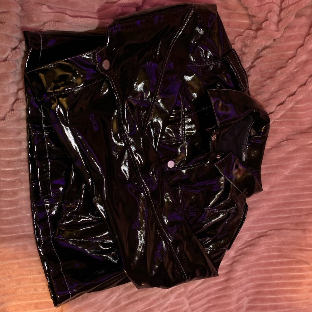 Shein Size L Pleather Cropped Jacket